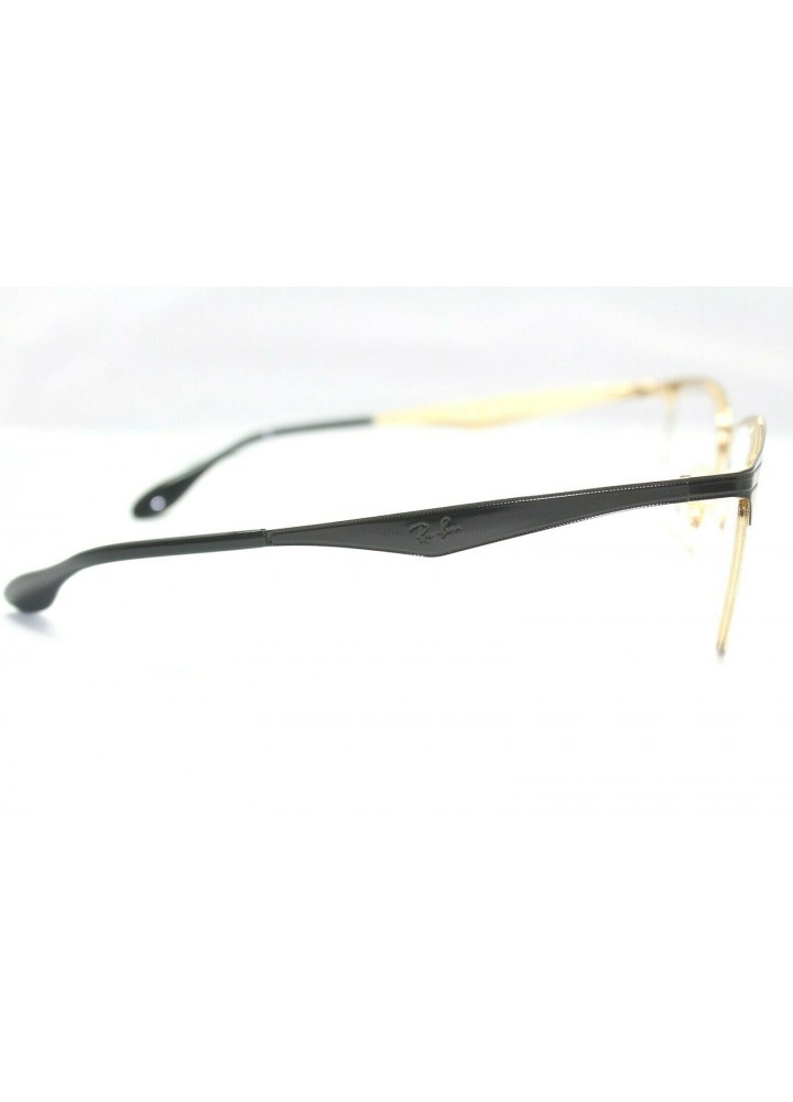 Ray-Ban RX6344 2890 Square Clubmaster Eyeglasses - Black / Gold